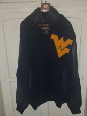Navy Bomber Jacket with Gold Patch